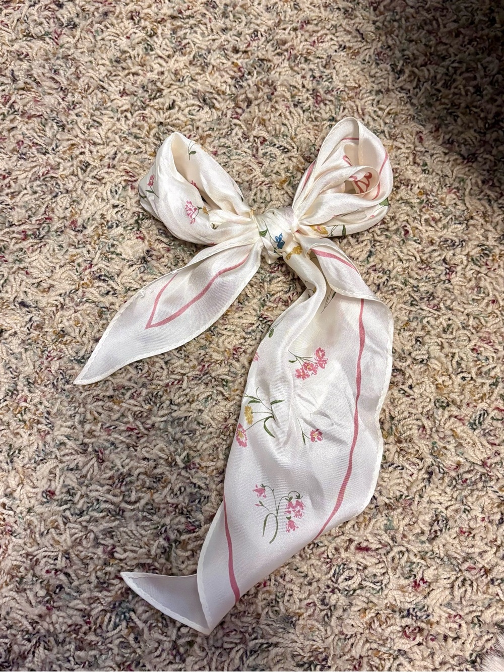 Coach silk scarf floral print purse bow scarf